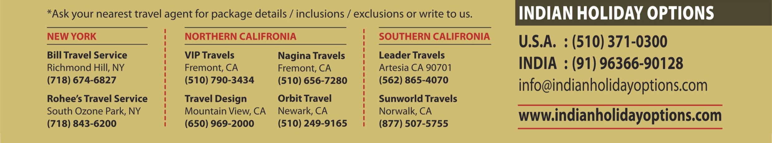 Associates in USA, IndianHolidayOptions.com, India Vacations, Tour Packages